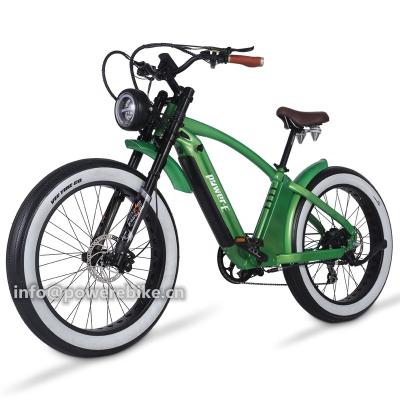 China Retro 26*4.0 Inch New Arrival Aluminum Alloy 1000W Fat Bike 48V 17.5Ah Electric Beach Cruiser Motorcycle Fat Tire for sale