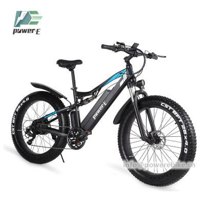 China Hot Sale Newest Aluminum Alloy 48V 17Ah Electric Fat Bike All Terrain Electric Bike 750W Full Suspension Ebike for sale