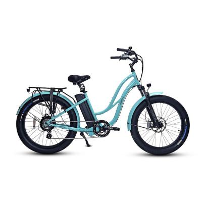 China MaxFoot Aluminum Alloy Fat Ebike Electric Bike 48V 750W 26inch Step By Beach Cruiser E-Bike For Adults With Rear Rack And Shock Absorbers for sale