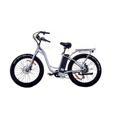 China 2021 New 48V 750W Aluminum Alloy Step Through Beach Electric Cruiser Ebike 48V 14.5AH Women's 26 Bicycle Electric Bike for sale