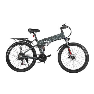 China 48V Alloy Battery Mountain Bike Aluminum Hidden 13Ah 500W Full Electric Suspension Camouflage E Bike for sale