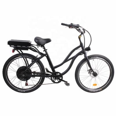 China New Luxury 48V 15Ah Battery 26 Inch Ebike Step Though Beach Electric Cruiser City Bike 48V 750W Electric Bike For Women for sale