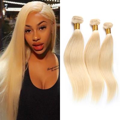 China Cheap Raw Human Virgin Blonde Silky Straight Wave Human Hair Bundles 613, 613 Hair Weave Blonde Vendors, 613 Cuticle Aligned Human Hair for sale