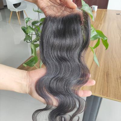 China Medium 4x4 5x5 6x6 7x7 HD Basic Sheer Thin Straight Swiss Silk Skin Three Part Straight Curly Lace Top Closure With Bundles for sale