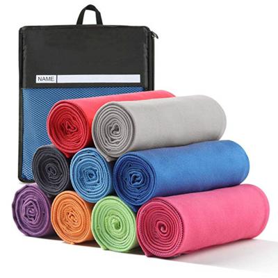 China QUICK DRY Printed Sports Towel Microfiber Towel Fabric Quick Dry Roll With Mesh Bag Manufacturers for sale