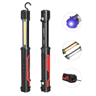 China VCAN Red/Green Large Capacity Built-in Battery with UV Mode COB 9W Portable Rechargeable LED Work Light for sale