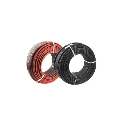 China Hot Selling PNTECH TUV Stranded Tinned Power Cable 2*10mm2 PV1-F Tinned Copper Red Black 2*10mm2 PV Cable for sale