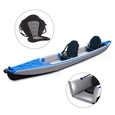 China High Density Full Point PVC Drop Double Seater Foldable Kayak for sale