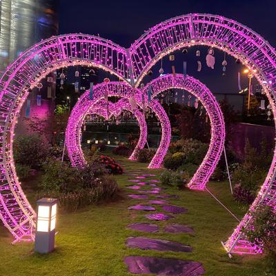 China Commercial Warm Use Holiday Decoration Large Love Arch LED Pattern Outdoor Three-Dimensional Lamp Waterproof for sale