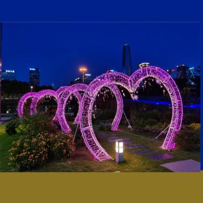 China Copper wire good quality arch shape heart style decorative light lamp LED illuminated Christmas festival trim for sale for sale