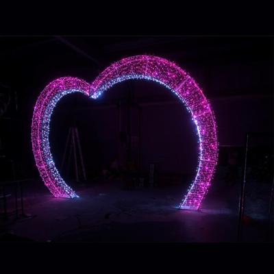 China Copper Wire Christmas Hotel Lobby Decorative String Heart Shape Joint Wedding Light Outdoor Giant Light For Street Ornament for sale