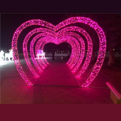 China Copper wire wedding park ornament outdoor street decor light in love sculpture light giant LED pattern light for sale for sale