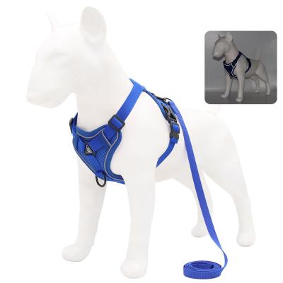 China 2021 New Style Padded Pet Harness Dog Harness And Leash Set Mesh Reflective Dog Harness Breathable For Cats And Dogs for sale