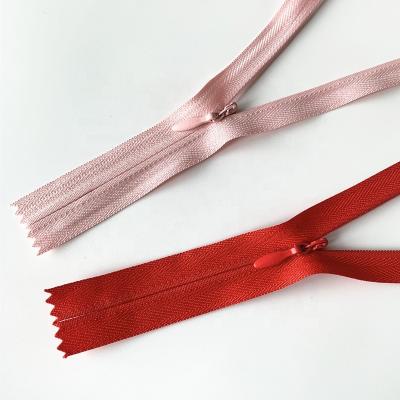 China S6 Wholesale Customized Color #3 Color Nylon Lace Tape Invisible Zippers Invisible Zippers for sale