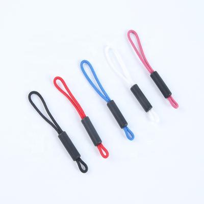 China Other S096# Factory Manufacture Plastic Zipper Head Pull Rope Zipper Puller With Rope For Outdoor Garment for sale