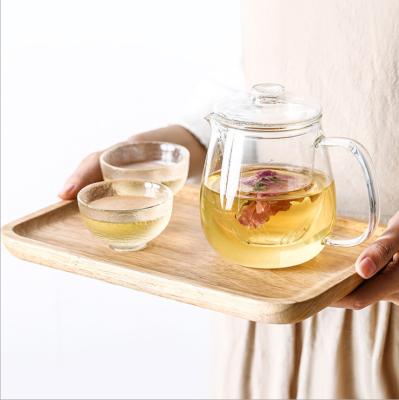 China Glass Teapot Borosilicate Handle Heat Resistant Design for sale