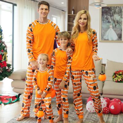 China High Fashion Printed Crew Neck Long Sleeves Sleepwear Halloween Elastic Soft Loose Pajamas QUICK DRY Plus Size Family Pajamas for sale