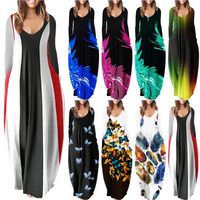 China Cheap Winter Anti-Static Drop Party Plus Size Long Dress For Women Digital Printed Classic Women Evening Party Dress Women Dresses Elegant for sale