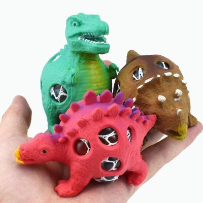 China Best of TPR Amazon Selling Ball Mesh Stress Sensory Bead Stress Dinosaur Grape Compression Toys for sale