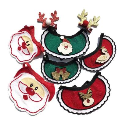 China Viable INS Personalized Design Custom Pet Accessories Dog Christmas Collar Bandana for sale