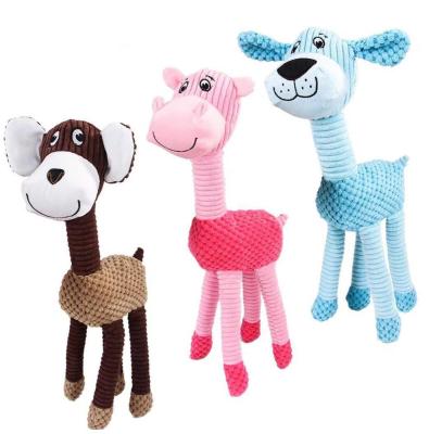 China Wholesale Viable Funny Stuffed Chew Toy Pet Plush Toys Squeaky Giraffe Shape Dog for sale