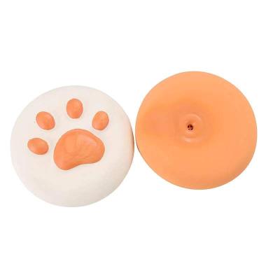 China Newest Viable Wholesale Cheap Paw Design Dog Chew Toy Rubber Cute Pet Outdoor Flight Disc for sale