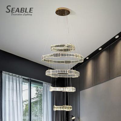 China Easy to install 2022 newest Crystal Luxury Ceiling Light Chandelier wholesale hanging led pendant lighting for sale