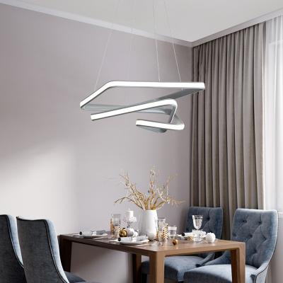 China Factory Direct Sale Modern Aluminum Pendant Hanging Light Modern Led Dining Room Chandelier for sale