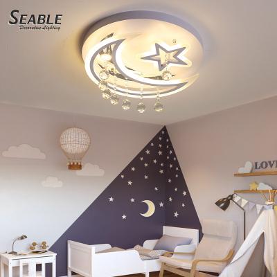 China Outdoor Mounted Factory Selling Modern K9 Star Crystal Moon Child Acrylic Led Ceiling Lamps for sale