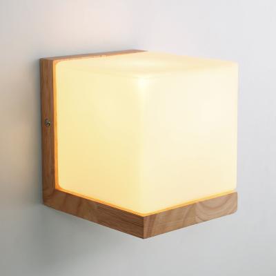 China Best contemporary wholesale simple design wood and glass wall light source E27 material indoor lamp led wall light for sale