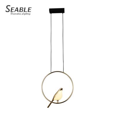 China Easy To Install Popular Household Aluminum Acrylic Nordic Living Room CE Bird Iron Lamp 10W LED Pendant Lights for sale