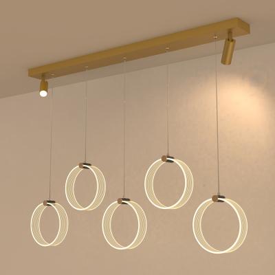 China Easy To Install Long Life Style Modern Simple Indoor Bedroom Acrylic Lamp Shade Round Led Pendant Lamp for sale