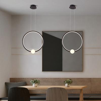 China Easy To Install 2022 New Products Ip20 Black Gold Aluminum Glass Indoor Single Led Pendant Lamp For Study Room for sale