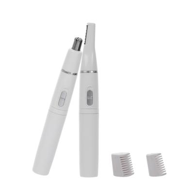 China Car 2 in 1 Lady Beauty Electric Eyebrow Trimmer Ear Nose Hair Remover Battery Operated for sale