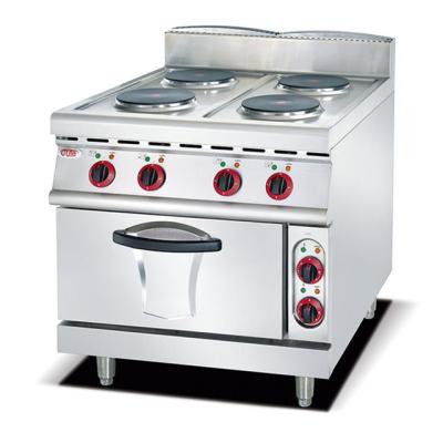 China Smoothtop Heavy Duty High Quality Commercial Electric 4-Plate Cooker With Electric Oven for sale