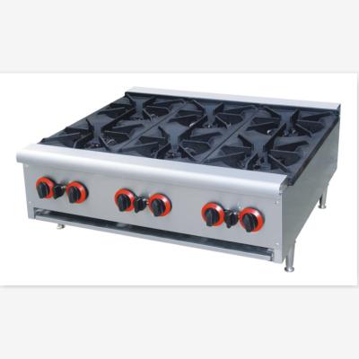 China Popular Smoothtop Restaurant Counter Top Gas Cooker with Cast Iron 6 Burner Maker for sale