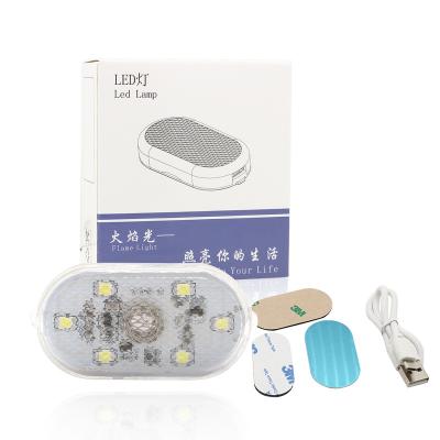 China Mini Car Interior LED Car Atmosphere Light Lamp Decorative Light Colored Sensor Wiringless Wireless Touch Accessories for sale