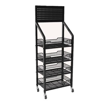 China Sustainable Best Seller Grocery Store Supermarket Metal Snack Storage Shelf Racks for sale