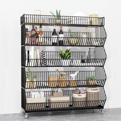 China Best Selling Sustainable Multi-layer Supermarket Wire Shelf Kitchen Showcase Storage Rack for sale