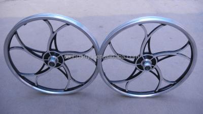 China ALLOY 20 inch bicycle wheel silver color for sale