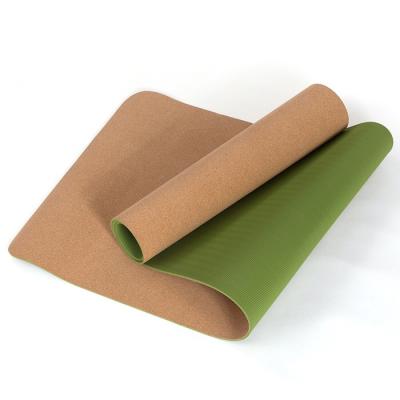 China Non Toxic Eco Friendly Custom Logo Non-Slip Cork Tpe Yoga Mat Manufacturer Organic for sale