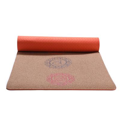 China Non-slip High Quality Wholesale Cork Build Fitness Custom Label Eco-Friendly Tape Yoga Mat for sale