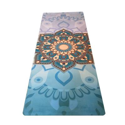 China Wholesale Customizable Non-slip Logo Pattern Strip Suede Yoga Soft Eco-friendly Soft Non-toxic Mat for sale