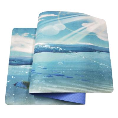 China Light Weight And Non Slip Durable Custom Design Suede Printed Tape Yoga Mat for sale