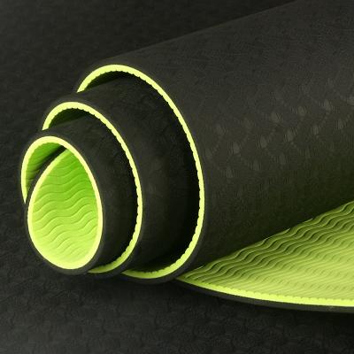 China Portable High Density Yoga Mat With Position Line Non-slip Custom Workout Double Layer Band Fitness for sale