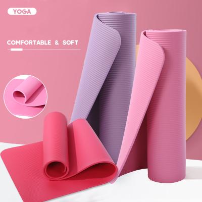 China Wholesale Premium Non Slip Exercise And Fitness Workout Non Slip Extra Thick NBR Yoga Mat 10mm for sale