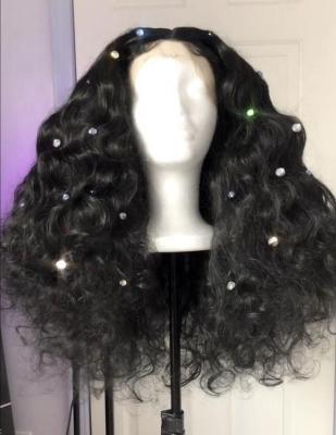 China Body Wave 12A Grade Raw Virgin Hair Wigs High Density Long Curly Hair Deep Curly Front Lace Wig Unprocessed HD Headband Vendor for sale