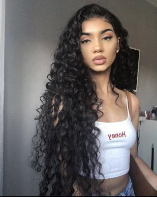 China Brazilian Raw Curly Deep Wave 13x4 360 Hd Body Wave 40 Inch Transparent Full Frontal Wig Vendor Lace Front Color Women Human Hair Wigs For for sale