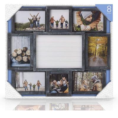 China Rustic creative and personalized picture frame with 8 letter panel picture frames can be put on the table or hung on the wall for sale