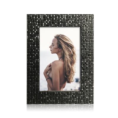 China Fashionable Black Plastic Picture Frame 4x6 5x7 6x8 8x10 PS Custom Puzzle Frames Home Decor Standing On Table Photo Frames for sale